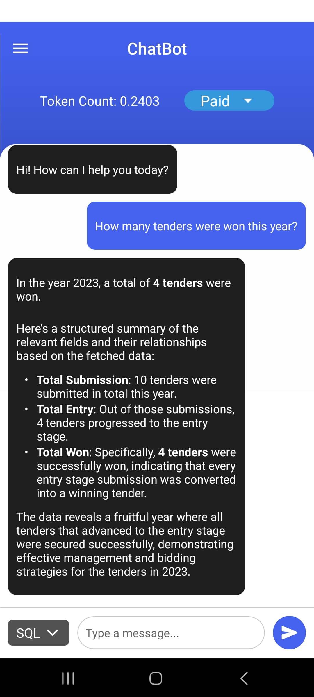SFA365 chatbot interface